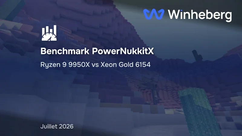 Benchmark PowerNukkitX, Ryzen 9 9950X vs Xeon Gold 6154 (Juillet 2026)