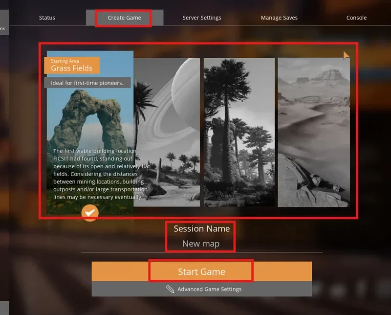 Satisfactory starting zone selection interface