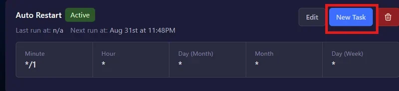 New Task button