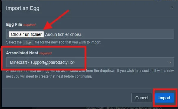 Importing a Pterodactyl Egg