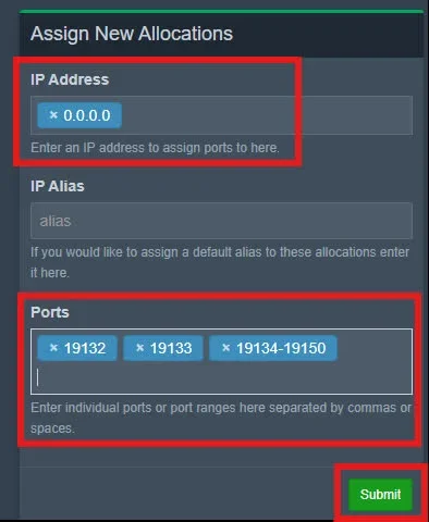 Adding Pterodactyl Port Allocations