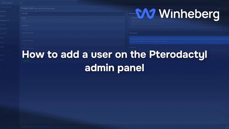 How to add a user on the Pterodactyl admin panel