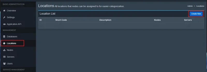 Interface de gestion des locations