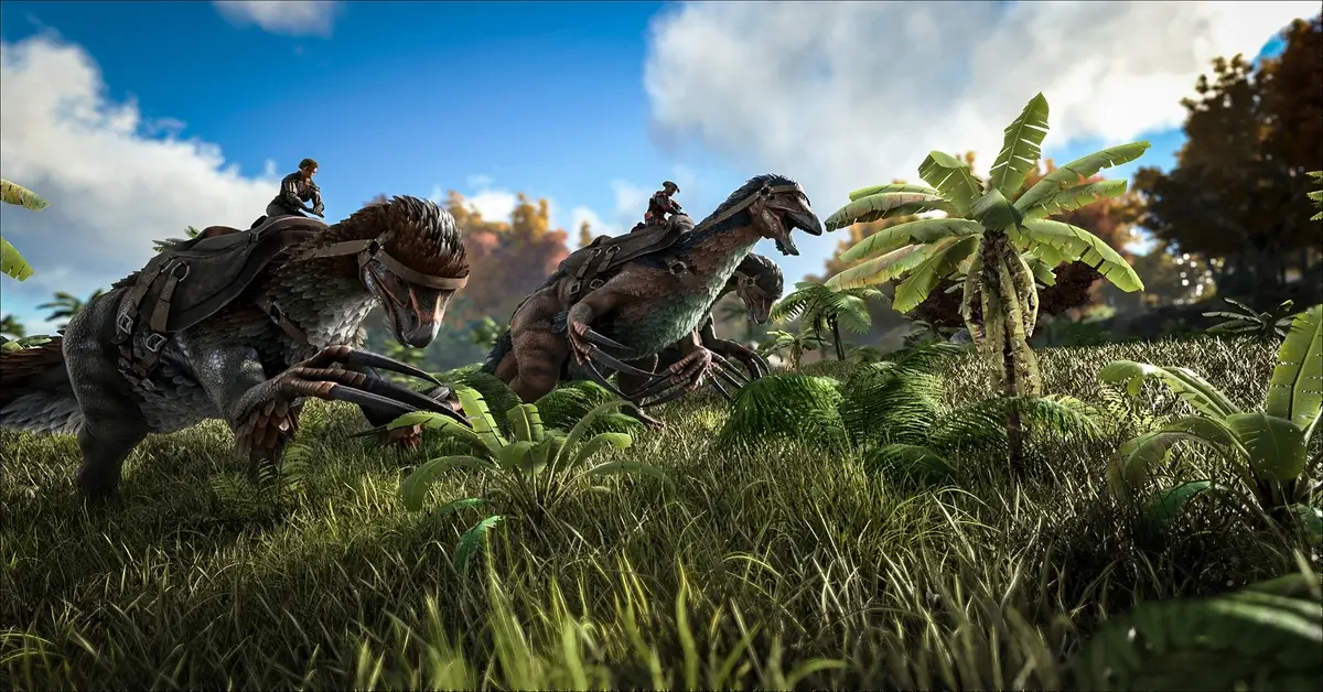 Fonctionnalités d'hébergement serveur ARK: Survival Evolved avec slots illimités, support mods et sauvegardes pour survie avec dinosaures